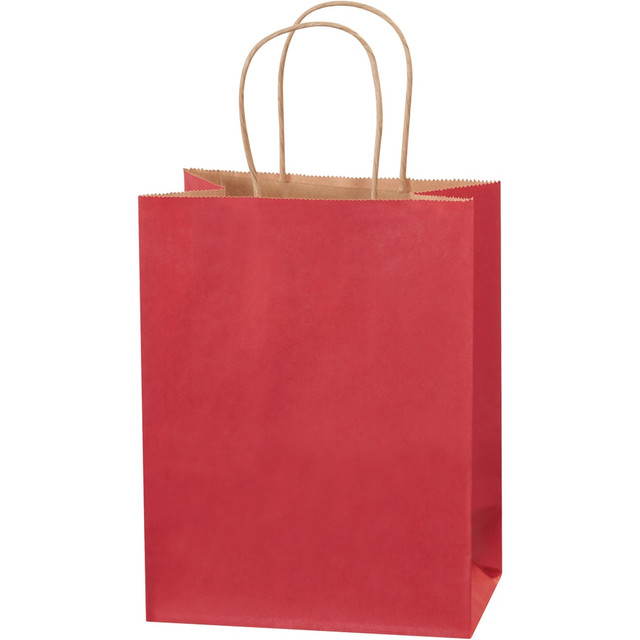 B O X MANAGEMENT, INC. Partners Brand BGS103SC  Tinted Shopping Bags, 10 1/4inH x 8inW x 4 1/2inD, Scarlet, Case Of 250