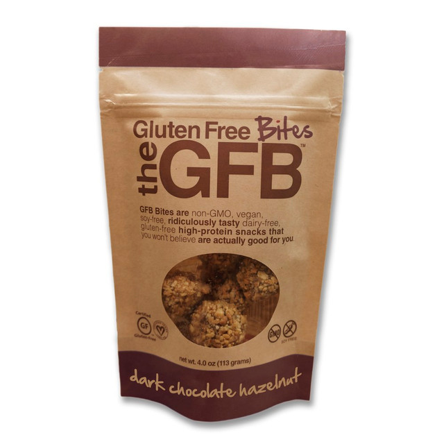 THE GLUTEN FREE BAR GFB- The Gluten Free Bites 004467 GFB The Gluten Free Bites, Dark Chocolate Hazelnut, 4 Oz, Pack Of 12