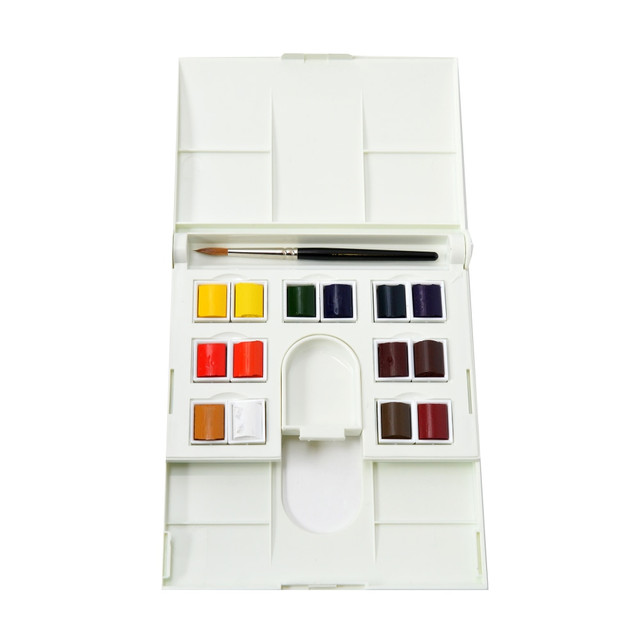 COLART FINE ART & GRAPHICS LTD. 0190049 Winsor & Newton Artists Watercolor Compact Set, Set Of 14