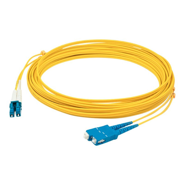 ADD-ON COMPUTER PERIPHERALS, INC. AddOn ADD-SC-LC-6M9SMF  6m LC (Male) to SC (Male) Yellow OS1 Duplex Fiber OFNR (Riser-Rated) Patch Cable - 100% compatible and guaranteed to work