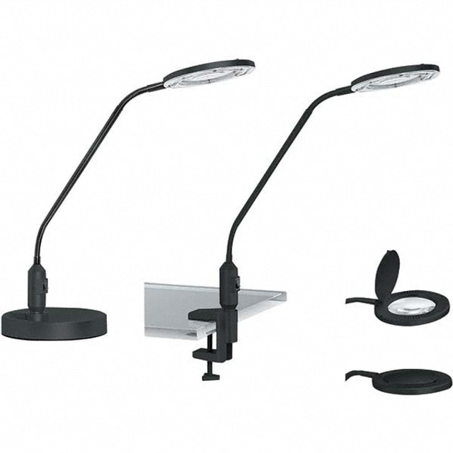 ALERA ALELEDM765B Task Light: LED, 19" Reach, Gooseneck Arm, Desk, Black