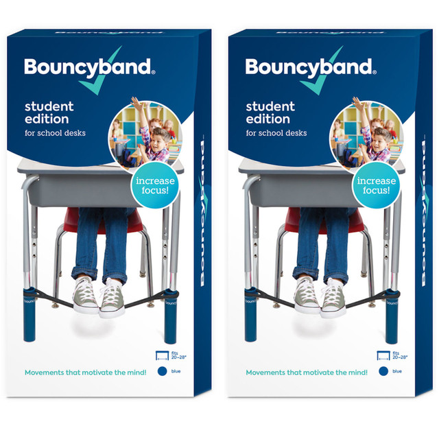 EDUCATORS RESOURCE BBABBDB-2 Bouncyband Bouncybands For Desk, Blue/Black, Set Of 2 Bands EDUCATORS RESOURCE BBABBDB-2 Bouncyband Bouncybands For Desk, Blue/Black, Set Of 2 Bands