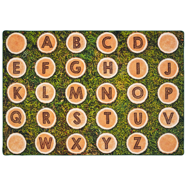 CARPETS FOR KIDS ETC. INC. Carpets For Kids 60616  Pixel Perfect Collection Alphabet Tree Rounds Seating Rug, 6ft x 9ft, Brown