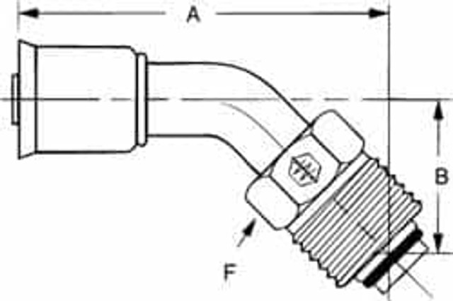 Eaton 75710E-Z30 Hydraulic Hose Bumped Male Swivel Fitting: 7/8-18