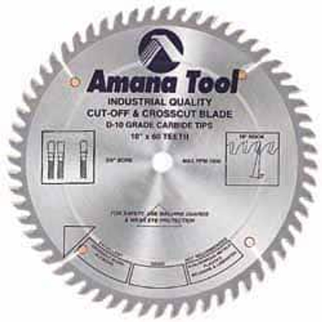 Amana Tool 684800 Wet & Dry Cut Saw Blade: 8" Dia, 5/8" Arbor Hole, 0.118" Kerf Width, 48 Teeth