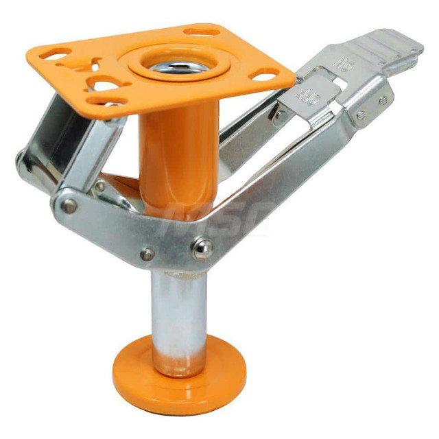 Durable Superior FL80ERG Floor Locks; Retracted Height: 7.875 ; Extended Height: 9.50 ; Top Plate Size: 4" x  4 1/2" ; Bolt Hole Spacing: 2-5/8" x 3-5/8" to 3" x 3" ; Attaching Bolt Size: 0.375 ; Minimum Height: 7.8750