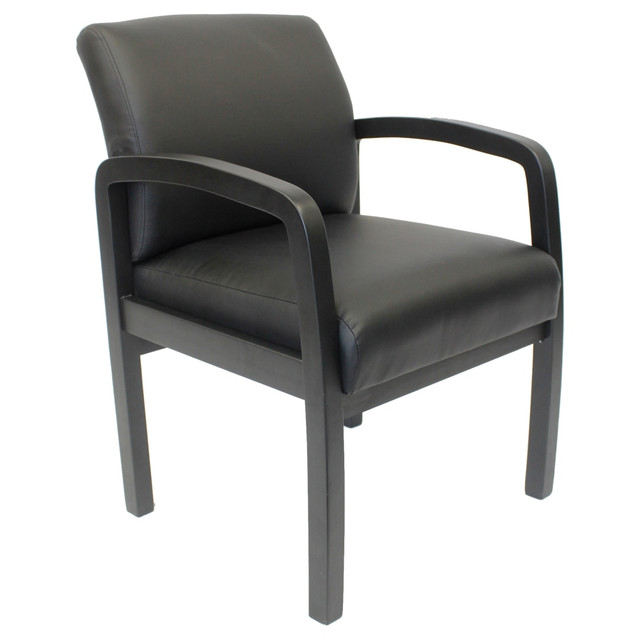 NORSTAR OFFICE PRODUCTS INC. Boss Office Products B9580BK-BK  Guest Chair with Antimicrobial Protection Black