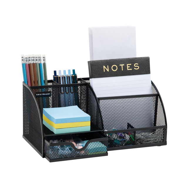 EMS MIND READER LLC JOEORG-BLK Mind Reader 7-Compartment Desktop Organizer, 5-1/4inH x 5-1/2inW x 11inD, Black EMS MIND READER LLC JOEORG-BLK Mind Reader 7-Compartment Desktop Organizer, 5-1/4inH x 5-1/2inW x 11inD, Black