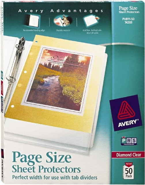 AVERY 74203 50 Pc Sheet Protector-Ring Binder: Clear