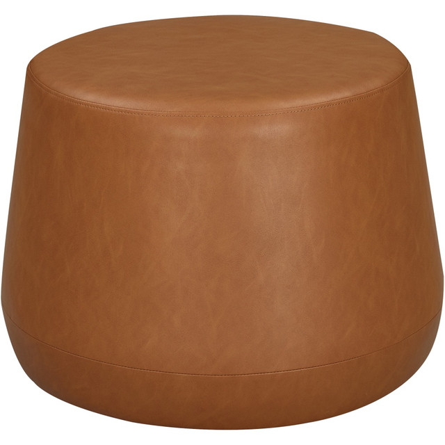 LIFESTYLE SOLUTIONS INC. 510A003CML Lifestyle Solutions Brant Faux Leather Ottoman, 17inH x 24inW x 24inD, Camel