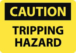 AccuformNMC Accident Prevention Sign: Rectangle, "Caution, Tripping Hazard" C404PB