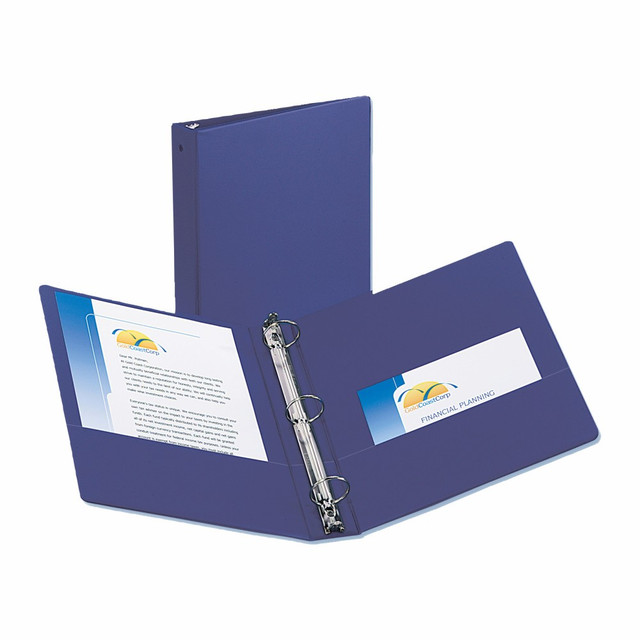 AVERY PRODUCTS CORPORATION 03400 Avery Economy 3-Ring Binder, 1 1/2in Round Rings, 51% Recycled, Blue