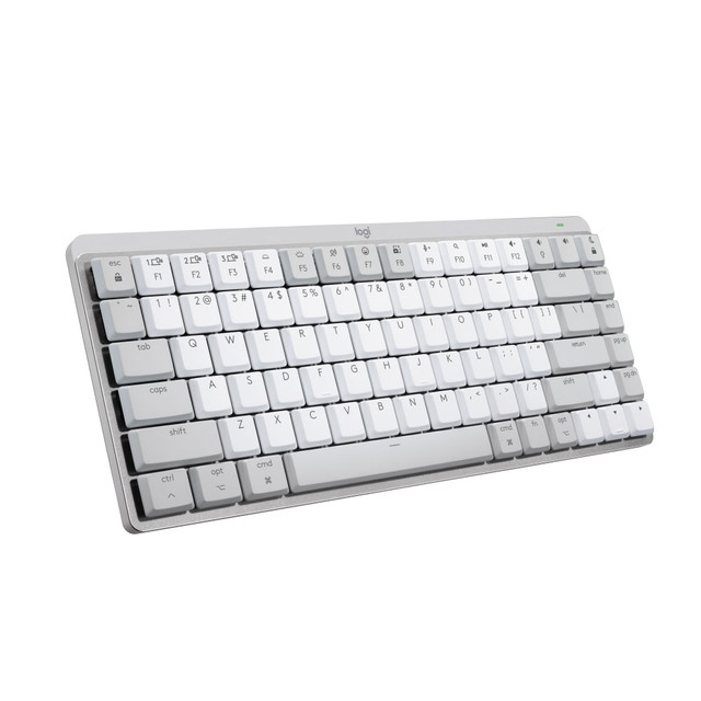LOGITECH 920-010553  MX Mechanical Mini for Mac Wireless Illuminated Keyboard, Low-Profile Switches, Tactile Quiet Keys, Pale Gray - Low-Profile Performance Switches - Tactile Quiet Keys - Backlit, Bluetooth - USB-C - Apple, iPad