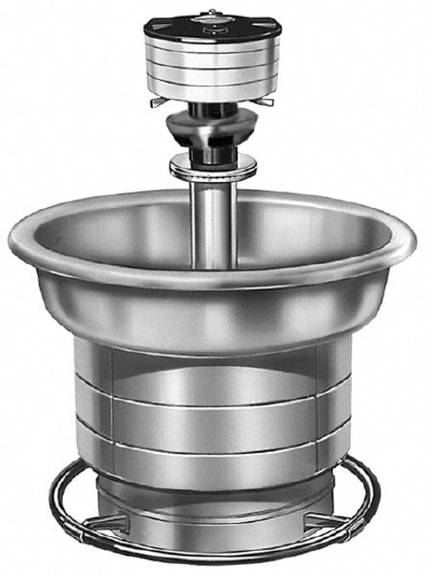 Bradley S93-534 Circular, Foot-Controlled, External Drain, 54" Diam, 4 Person Capacity, Stainless Steel, Wash Fountain