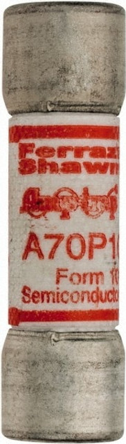 Ferraz Shawmut A70P10-1 Cylindrical Fast-Acting Fuse: 10 A, 50.8 mm OAL, 14.2 mm Dia