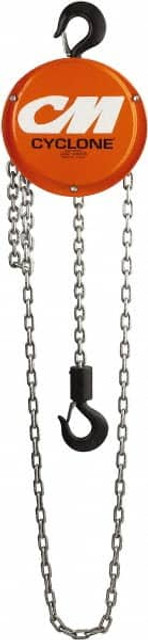 CM 4622 Manual Hand Chain Hoist: 0.5 Ton Working Load Limit, 10' Max Lift