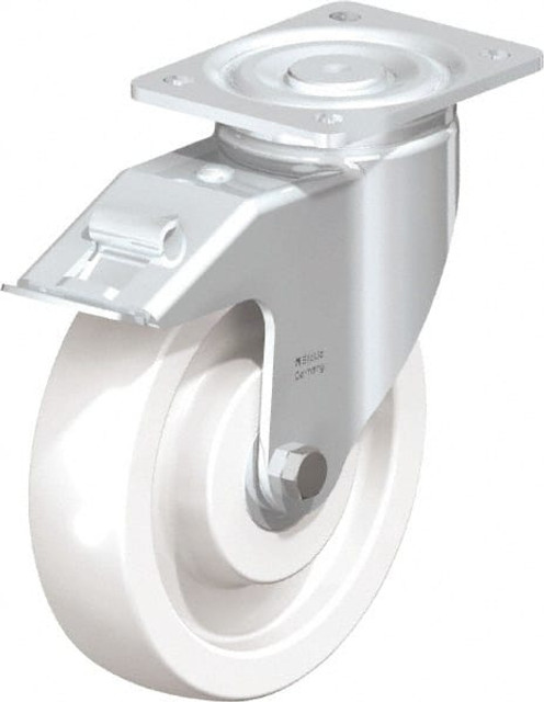 Blickle 481424 Swivel Top Plate Caster: Nylon, 8" Wheel Dia, 1-31/32" Wheel Width, 1,980 lb Capacity, 9-41/64" OAH