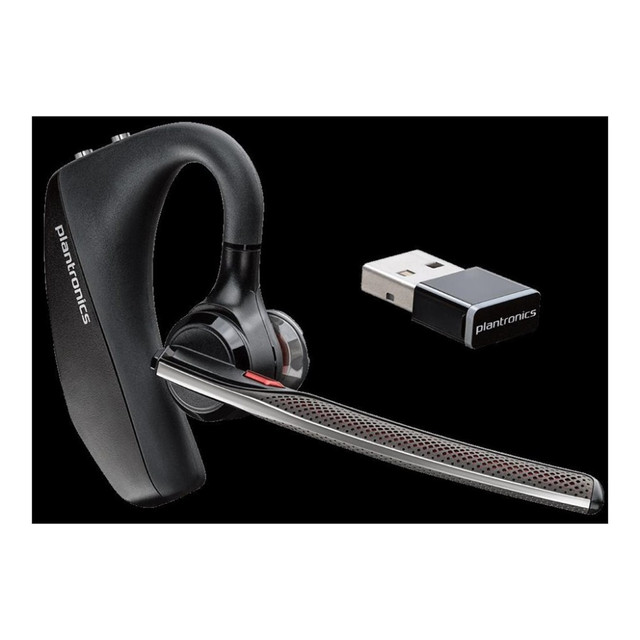 HP INC. Poly 7K2E1AA  Voyager 5200 USB-A UC Headset - Google Assistant, Siri - Mono - USB Type A, Micro USB - Wireless - Bluetooth - 98.4 ft - 32 Ohm - 100 Hz - 20 kHz - Over-the-ear, Earbud - Monaural - In-ear