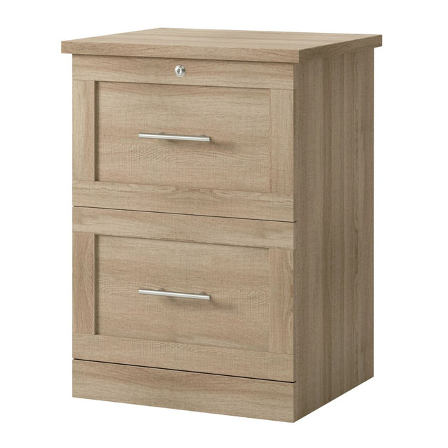 Keeping your important documents organized and secure is easy with the Realspace 2-Drawer Vertical File Cabinet. This file unit is made from strong and durable engineered wood and features a locking top drawer that is ideal for sensitive documents. The cabinet offers ball bearings to help the drawers glide smoothly, and the full-extension drawer design means you will easily be able to reach files in the back.  Engineered wood.  2 drawers with ball bearings and full-extension slides. Hang rails accommodate letter- and legal-size files.  Top drawer features a key lock.  Weight capacity per drawer tested to support 20 lb.  Assembly required.  Tested to meet ANSI/BIFMA Performance Standards - Manufacturer testing has been conducted on this product to meet specific performance requirements and safety standards set forth by the American National Standards Institute (ANSI) and the Business and Institutional Furniture Manufacturers.