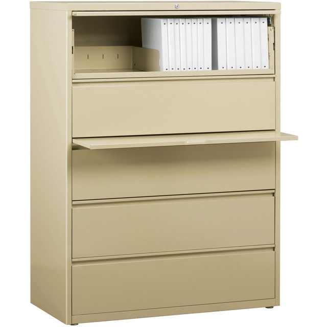 LORELL 60432  Fortress 42inW x 18-5/8inD Lateral 5-Drawer File Cabinet, Putty