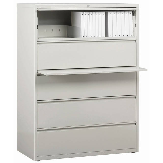 LORELL 60433  Fortress 42inW x 18-5/8inD Lateral 5-Drawer File Cabinet, Light Gray