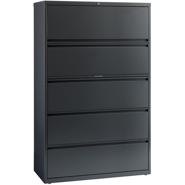 LORELL 60434  42inW x 18-5/8inD Lateral 5-Drawer File Cabinet, Charcoal
