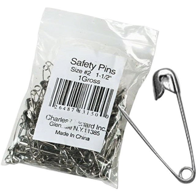 CHARLES LEONARD INC. 83150 CLI Nickel-Plated Steel Safety Pins, 1 1/2in, Silver, Pack Of 144 CHARLES LEONARD INC. 83150 CLI Nickel-Plated Steel Safety Pins, 1 1/2in, Silver, Pack Of 144