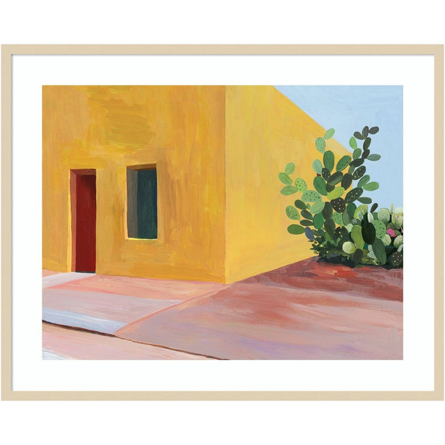 UNIEK INC. A42705535339 Amanti Art Tuscan Valley House II by Aimee Wilson Wood Framed Wall Art Print, 41inW x 33inH, Natural