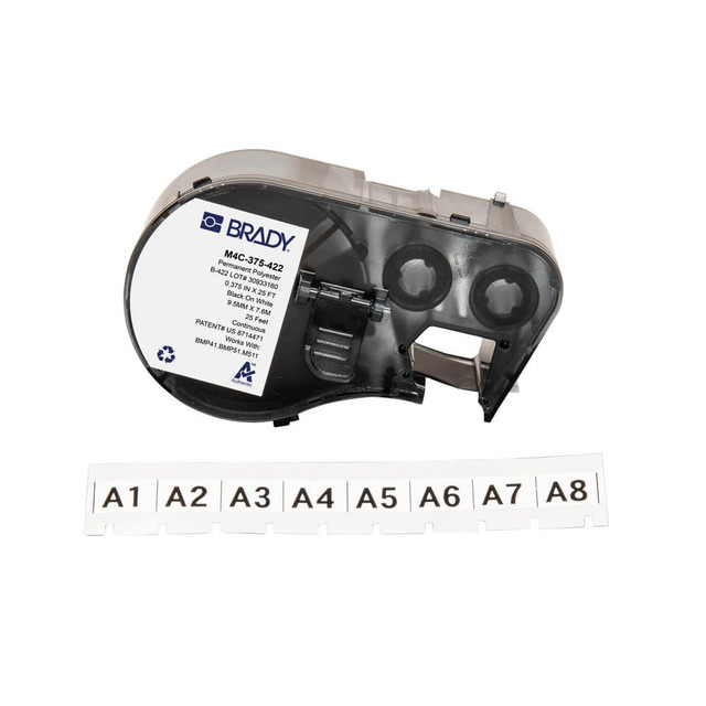 Brady 170730 Labels, Ribbons & Tapes; Application: Label Printer Cartridge ; Type: Label Printer Cartridge ; Color Family: White ; Color: Black on White ; For Use With: BMP41; BMP51; BMP53; M511 ; Material: Polyester