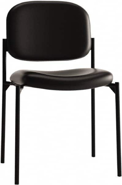 Basyx BSXVL606SB11 Leather Black Stacking Chair