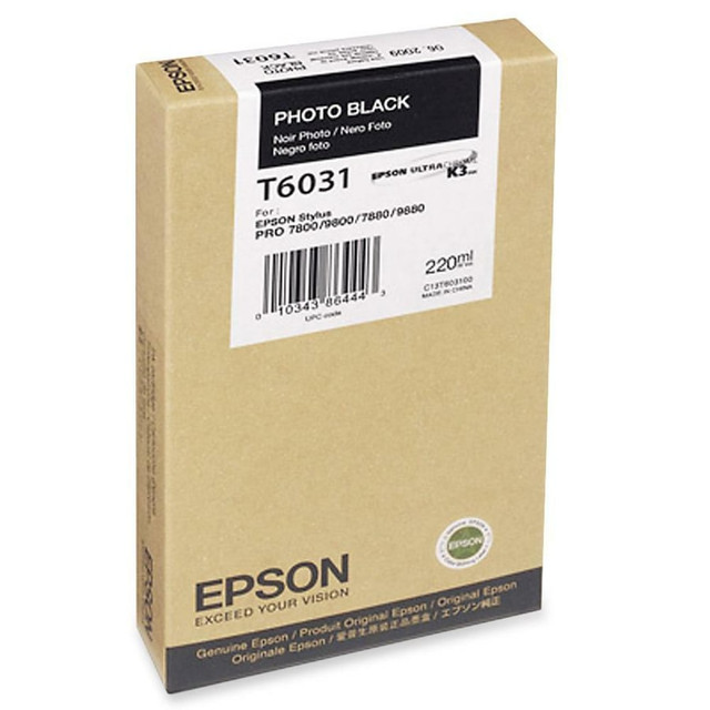EPSON AMERICA INC. T603100 Epson Original Ink Cartridge - Inkjet - Photo Black - 1 Each EPSON AMERICA INC. T603100 Epson Original Ink Cartridge - Inkjet - Photo Black - 1 Each