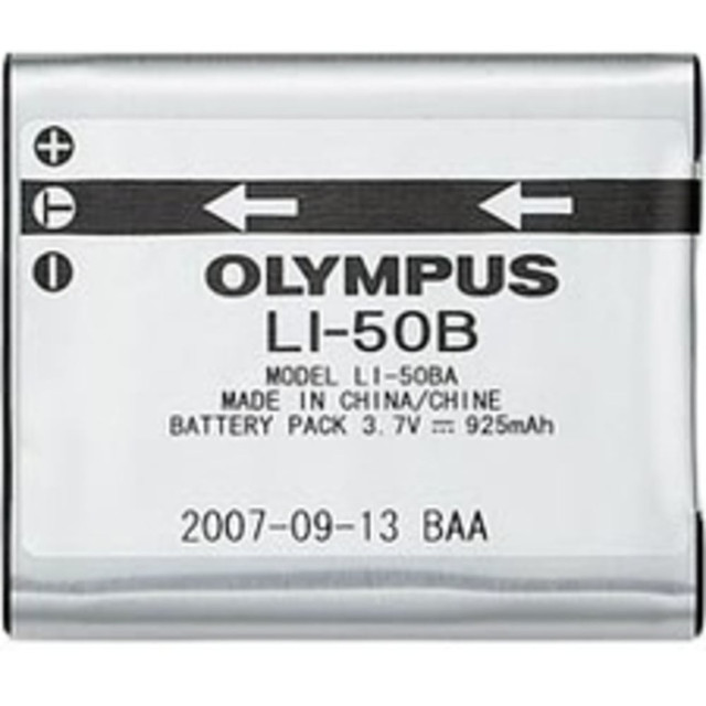 OLYMPUS IMAGING CORPORATION V620059SU000 Olympus LI-50B Rechargeable Lithium-Ion Battery - For Camera - Battery Rechargeable - 925 mAh - 3.7 V DC OLYMPUS IMAGING CORPORATION V620059SU000 Olympus LI-50B Rechargeable Lithium-Ion Battery - For Camera - Battery Rechargeable - 925 mAh - 3.7 V DC
