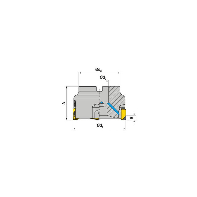 Ceratizit 50723100 Indexable Square-Shoulder Face Mill:  AHPC.100.R.06-12,  32.0000" Arbor Hole Dia,