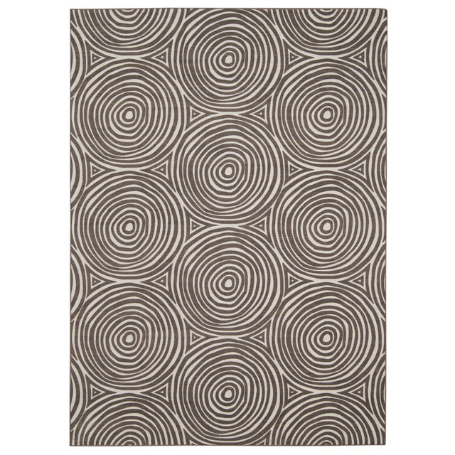 LINON HOME DECOR PRODUCTS, INC Linon OD5067  Washable Outdoor Area Rug, Wycklow, 5ft x 7ft, Ivory/Brown