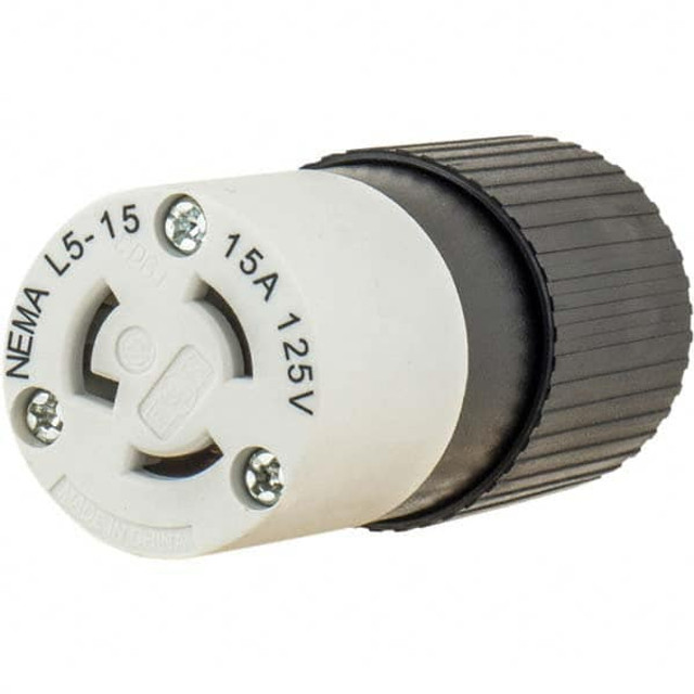 Bryant Electric 4732NC Locking Inlet: Connector, Industrial, L5-15R, 125V, Black & White