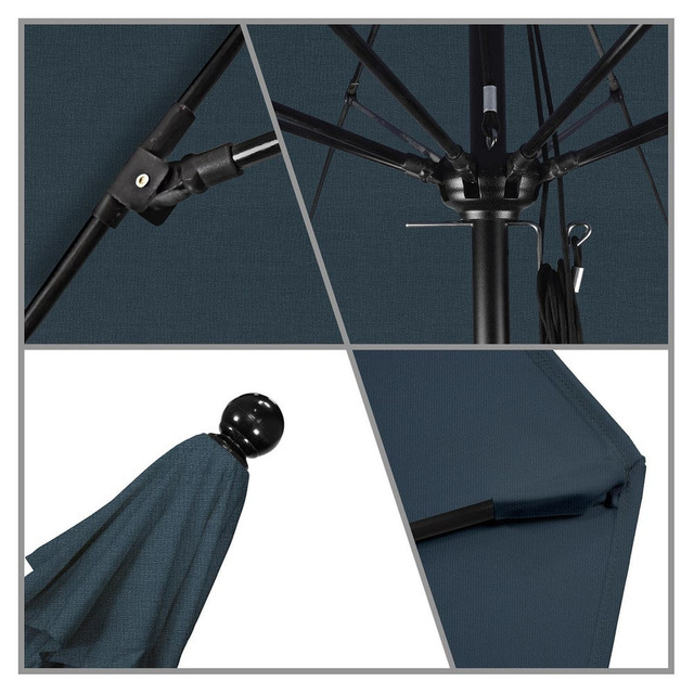 California Umbrella 194061620120 Patio Umbrellas; Fabric Color: Sapphire Blue ; Base Included: No ; Fade Resistant: Yes ; Diameter (Feet): 11 ; Canopy Fabric: Pacifica