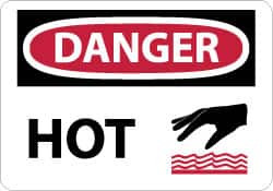 AccuformNMC Chemical & Hazardous Material Sign: Rectangle, "Danger, Hot" D557AB