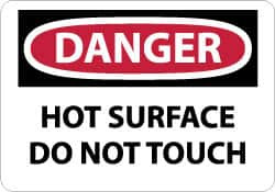 AccuformNMC Accident Prevention Sign: Rectangle, "Danger, HOT SURFACE DO NOT TOUCH" D559AB