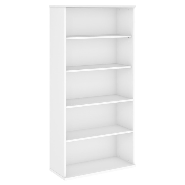 BUSH INDUSTRIES INC. SCB136WH Bush Business Furniture Studio C 73inH 5-Shelf Bookcase, White, Standard Delivery