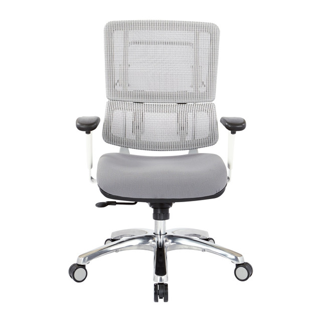 OFFICE STAR PRODUCTS Office Star 99661W-5811 Pro-Line II Pro X996 Vertical Mesh High-Back Chair, White/Dove Steel/Polish Aluminum