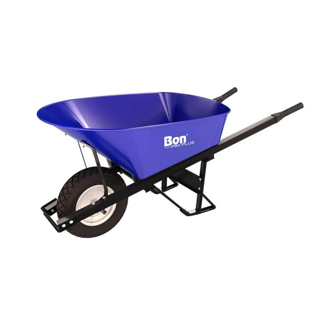 Bon Tool 28-904 Wheelbarrows; Volume Capacity: 6.0 ; Load Capacity: 250 ; Wheel Material: Rubber ; Tray Material: Steel