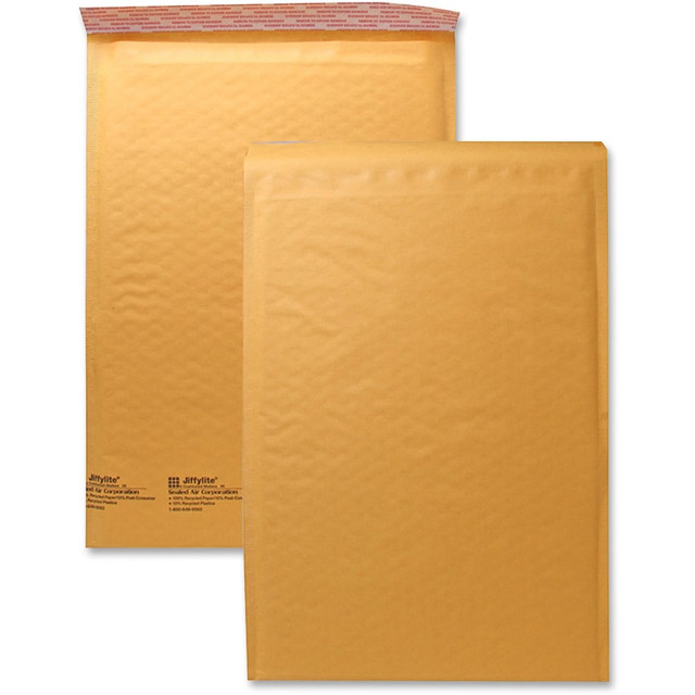 Sealed Air DUPSEE513262  JiffyLite Cellular Cushioned Mailers - Bubble - #5 - 10 1/2in Width x 16in Length - Peel & Seal - Kraft - 25 / Carton - Kraft