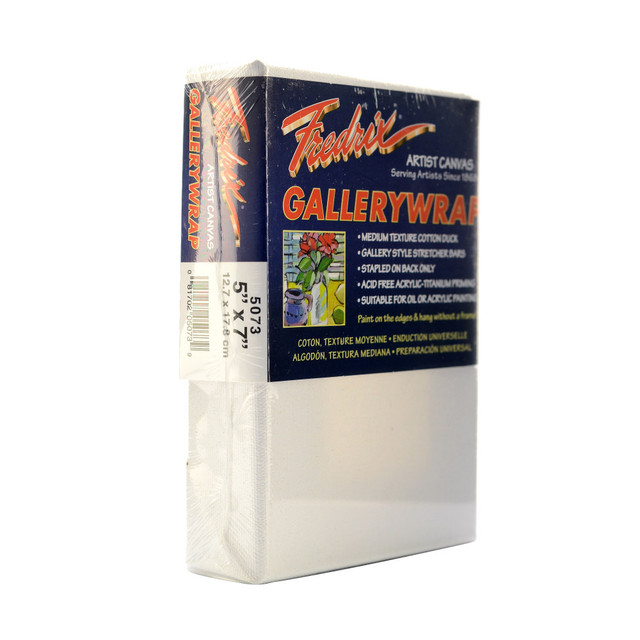 WINSOR & NEWTON 5073-2 Fredrix Gallerywrap Stretched Canvases, 5in x 7in x 1in, Pack Of 2 WINSOR & NEWTON 5073-2 Fredrix Gallerywrap Stretched Canvases, 5in x 7in x 1in, Pack Of 2