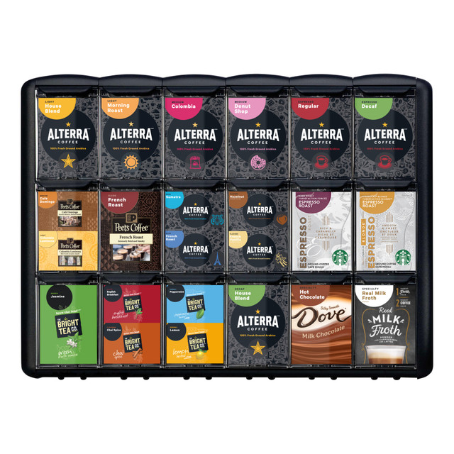 MARS CHOCOLATE NORTH AMERICA LLC 9179 FLAVIA 6-Column Countertop Drink Display, 17 1/4inH x 21 1/4inW x 17inD, Black MARS CHOCOLATE NORTH AMERICA LLC 9179 FLAVIA 6-Column Countertop Drink Display, 17 1/4inH x 21 1/4inW x 17inD, Black