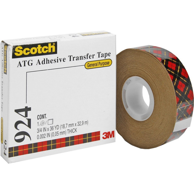 3M CO Scotch 92434  General-Purpose Adhesive Transfer Tape - 36 yd Length x 0.75in Width - 2 mil Thickness - 2 mil - Acrylic Backing - 1 / Roll - Clear