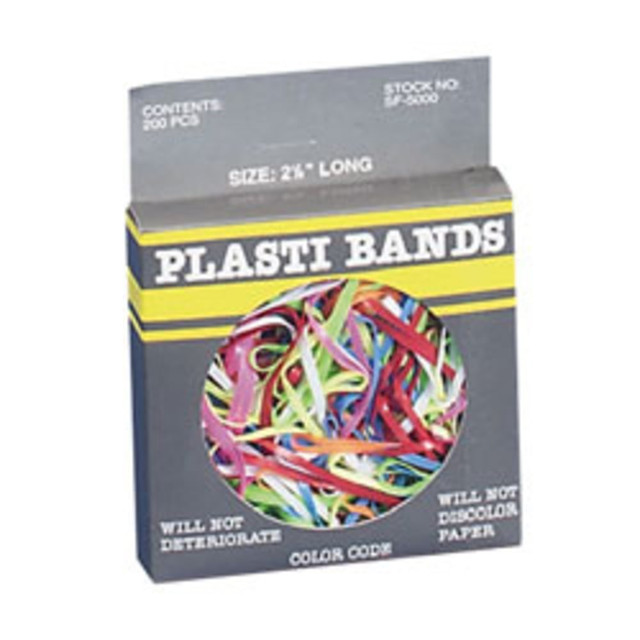 BAUMGARTENS SF5000 Plastibands, 2 1/4in, Assorted Colors, Pack Of 200 BAUMGARTENS SF5000 Plastibands, 2 1/4in, Assorted Colors, Pack Of 200