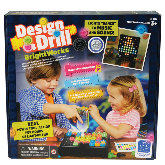 EDUCATIONAL INSIGHTS EI-4122  Design & Drill BrightWorks Set, Multicolor, Grades Pre-K - 1