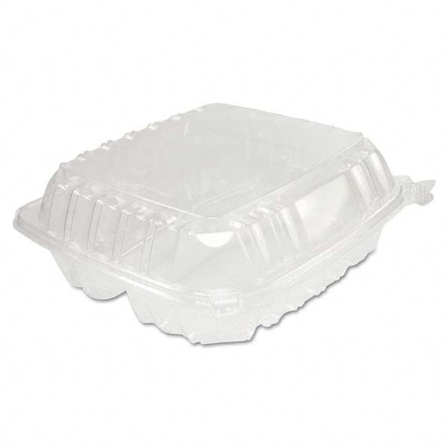 DART DCCC90PST3 ClearSeal Hinged-Lid Plastic Containers, 8 1/4 x 3 x 8 1/4, Clear 125/PK 2 PK/CT