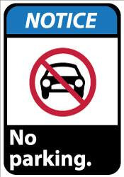 AccuformNMC Sign: Rectangle, "Notice - No Parking" NGA19AB