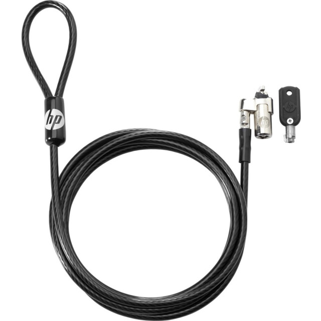 HP INC. HP T1A62AA  Keyed Cable Lock 10mm - Keyed Lock - Vinyl, Galvanized Steel - 6 ft - For Notebook, Docking Station, Projector, Desktop Computer, Printer
